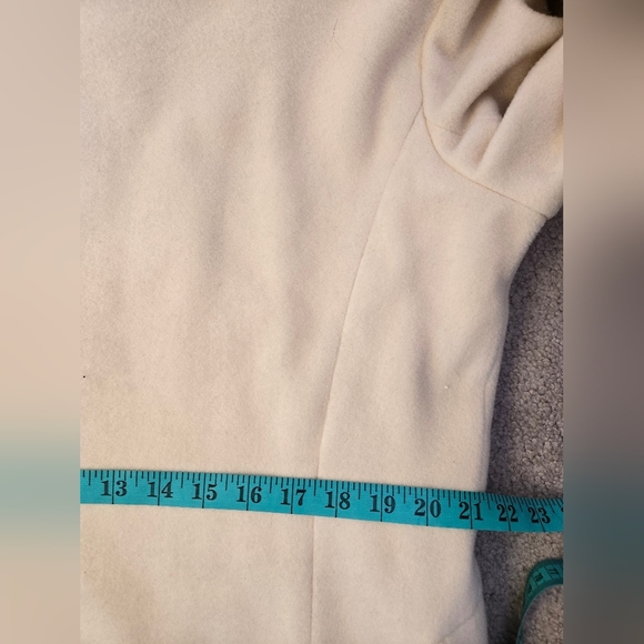 VINTAGE NICOLE Wool And Cashmere Cream Full Length Women's Coat. Size 10 - Picture 12 of 13